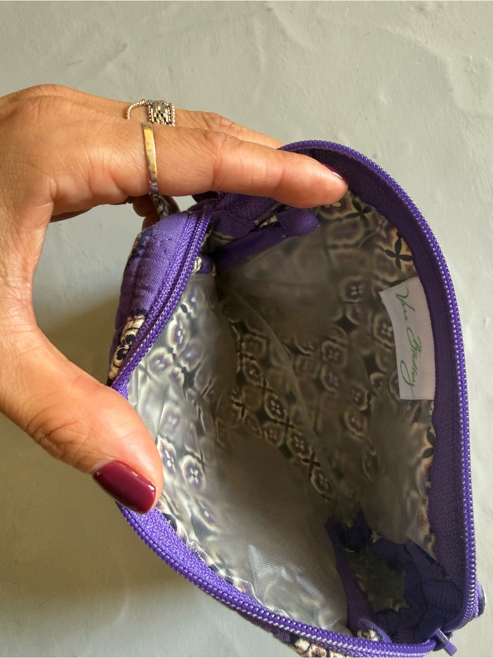 Vera Bradley Small Cosmetic Bag in Simply Violet - Picture 3 of 3